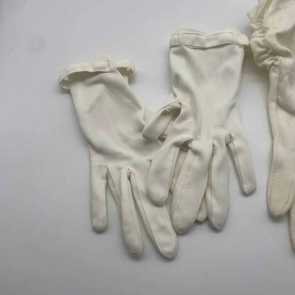 Vintage White Dress Gloves Lot of 2 Pairs Formal Costume Party Short Stretch‎